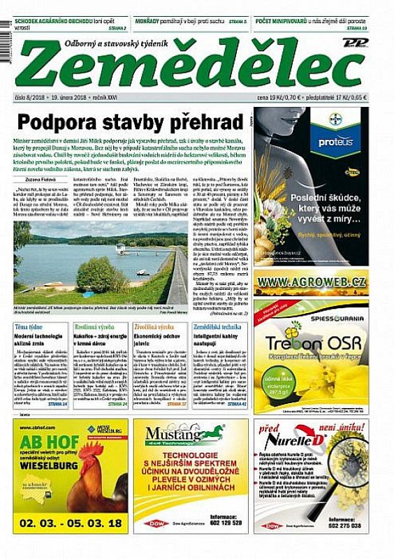 Obálka titulu Zemědělec - vydání č. 8/2018