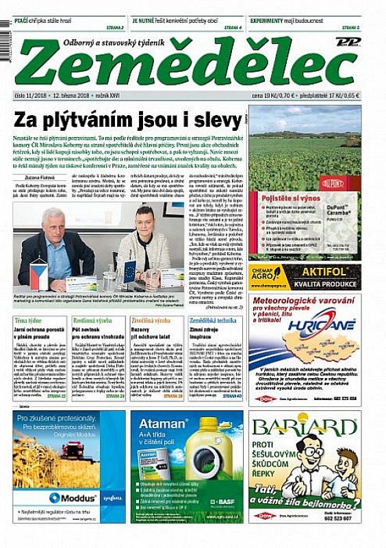 Obálka titulu Zemědělec - vydání č. 11/2018