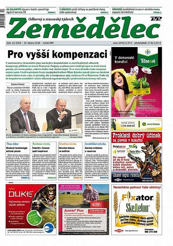 Obálka titulu Zemědělec - vydání č. 12/2018