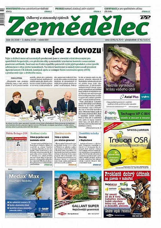 Obálka titulu Zemědělec - vydání č. 14/2018