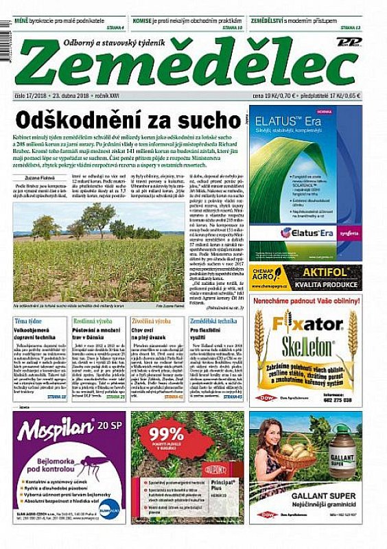 Obálka titulu Zemědělec - vydání č. 17/2018