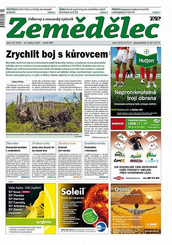 Obálka titulu Zemědělec - vydání č. 20/2018