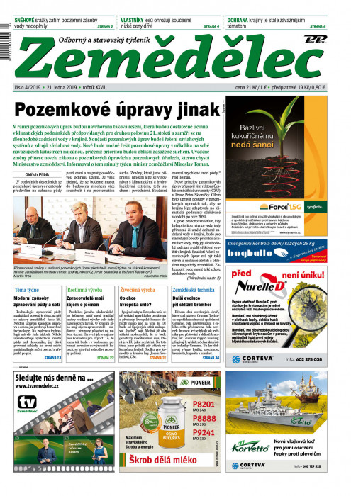 Obálka titulu Zemědělec - vydání č. 4/2019