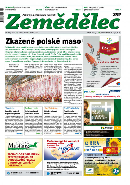 Obálka titulu Zemědělec - vydání č. 6/2019