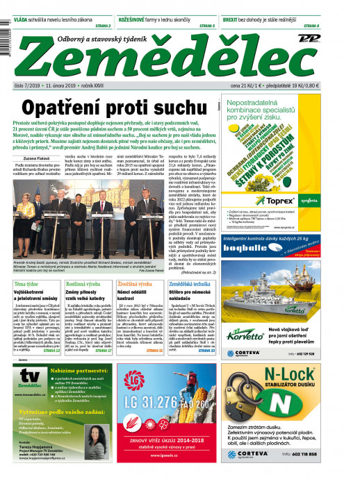 Obálka titulu Zemědělec - vydání č. 7/2019