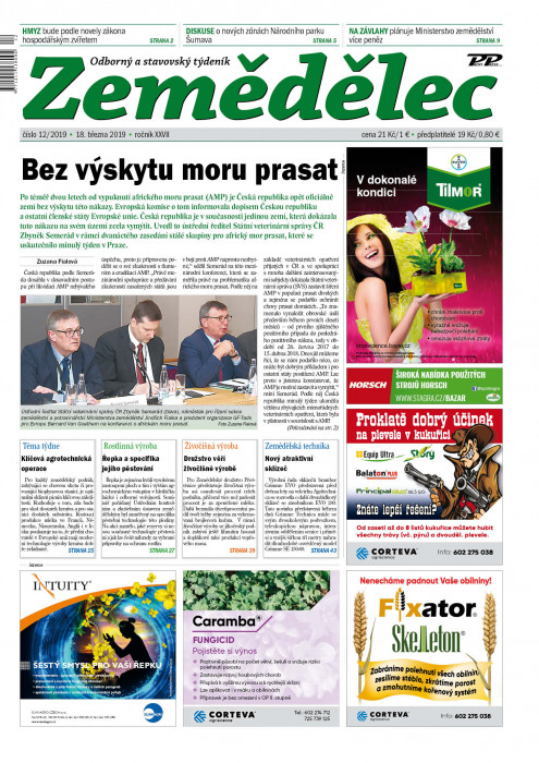 Obálka titulu Zemědělec - vydání č. 12/2019