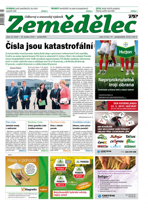 Obálka titulu Zemědělec - vydání č. 21/2019