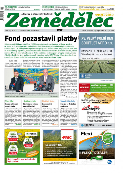Obálka titulu Zemědělec - vydání č. 24/2019