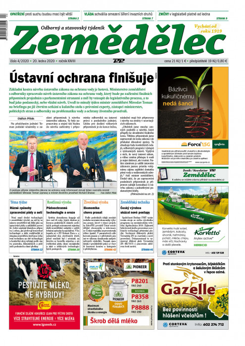 Obálka titulu Zemědělec - vydání č. 4/2020