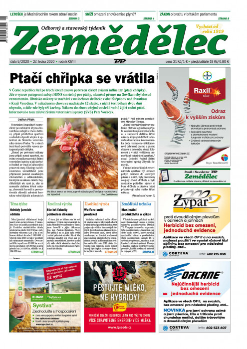 Obálka titulu Zemědělec - vydání č. 5/2020