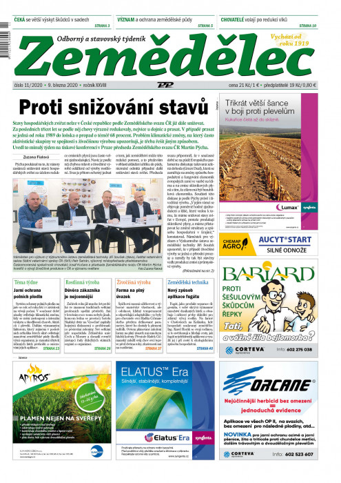 Obálka titulu Zemědělec - vydání č. 11/2020