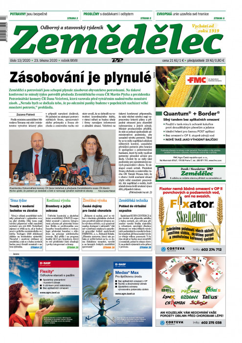Obálka titulu Zemědělec - vydání č. 13/2020