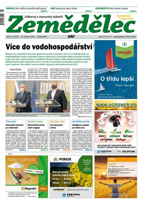 Obálka titulu Zemědělec - vydání č. 21/2020