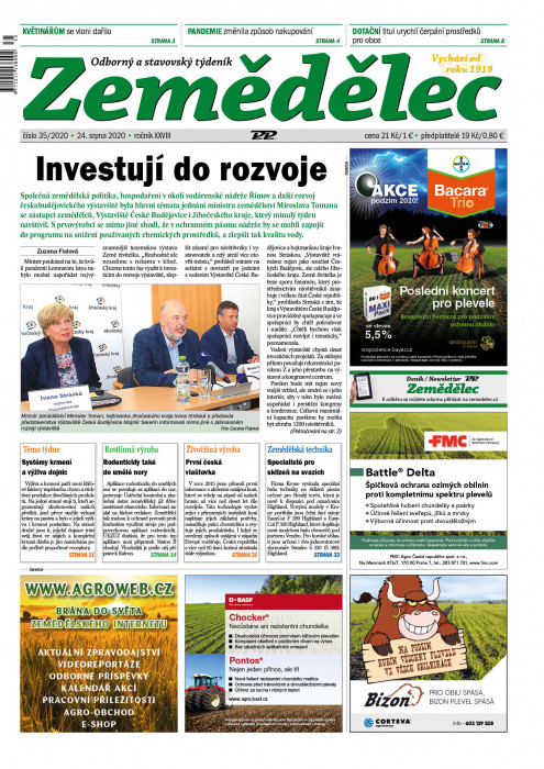 Obálka titulu Zemědělec - vydání č. 35/2020