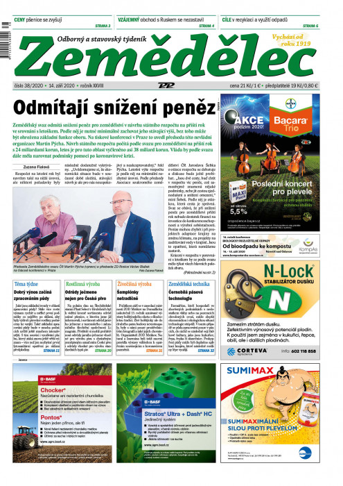 Obálka titulu Zemědělec - vydání č. 38/2020