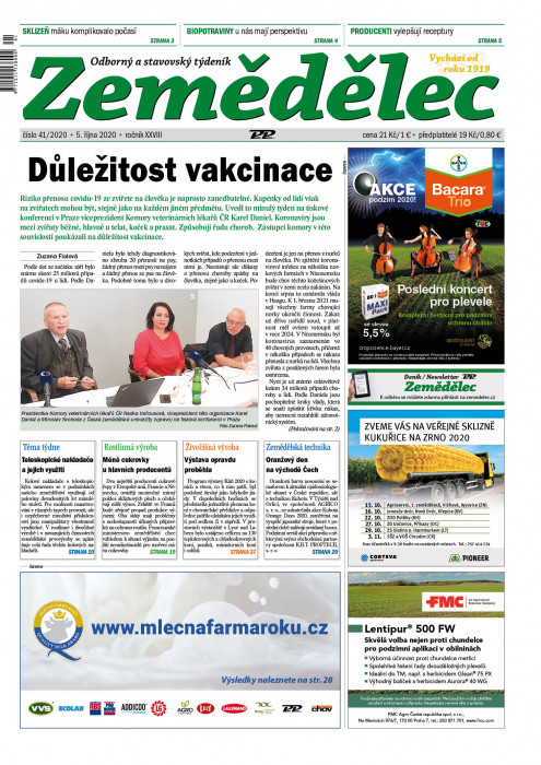 Obálka titulu Zemědělec - vydání č. 41/2020