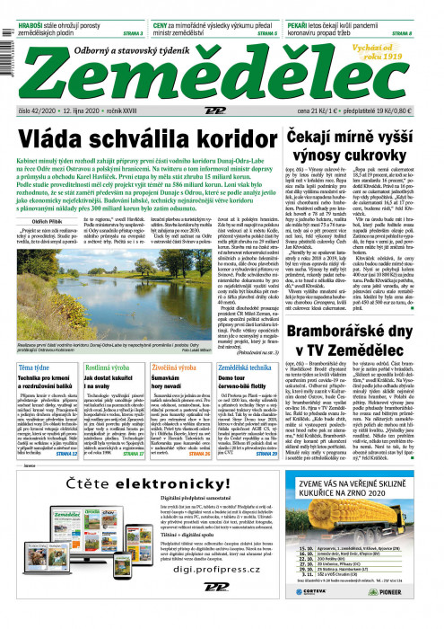 Obálka titulu Zemědělec - vydání č. 42/2020