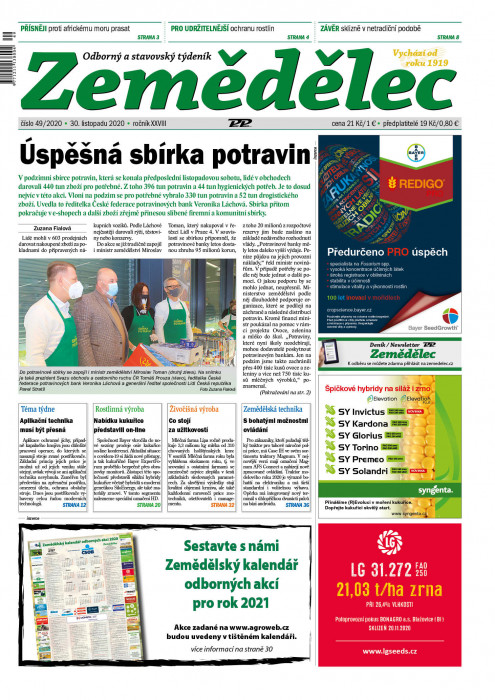 Obálka titulu Zemědělec - vydání č. 49/2020
