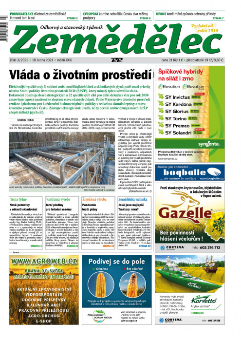 Obálka titulu Zemědělec - vydání č. 3/2021