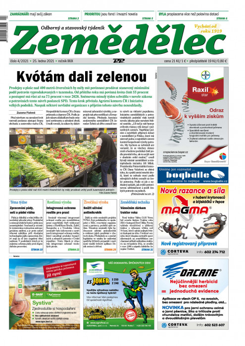 Obálka titulu Zemědělec - vydání č. 4/2021