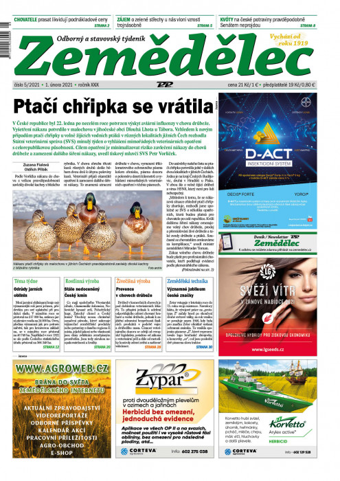 Obálka titulu Zemědělec - vydání č. 5/2021