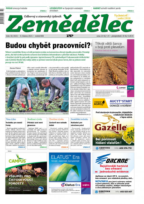 Obálka titulu Zemědělec - vydání č. 10/2021