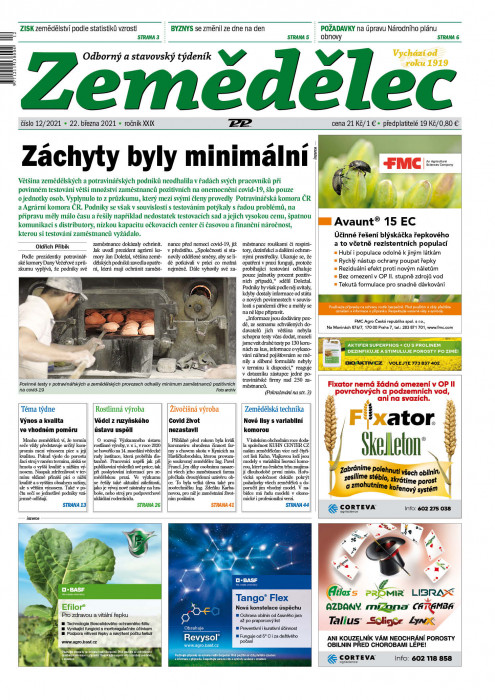 Obálka titulu Zemědělec - vydání č. 12/2021