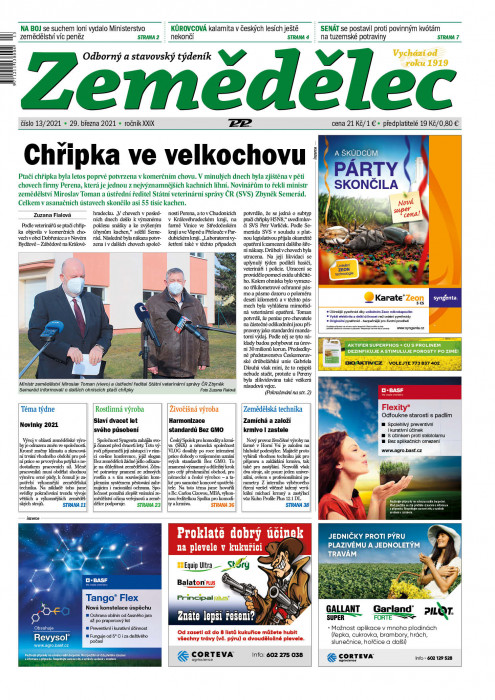 Obálka titulu Zemědělec - vydání č. 13/2021