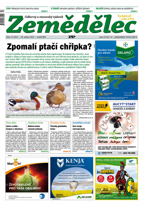 Obálka titulu Zemědělec - vydání č. 17/2021