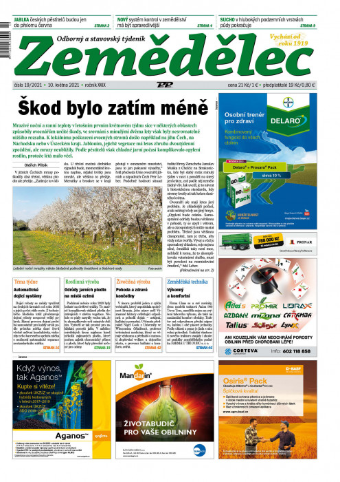 Obálka titulu Zemědělec - vydání č. 19/2021