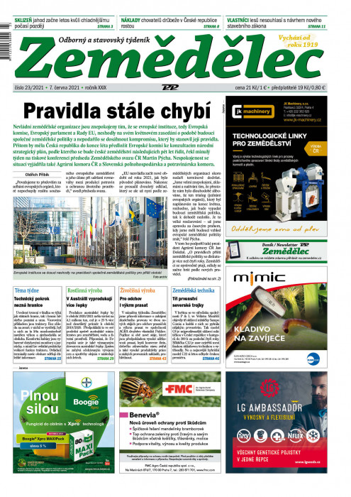 Obálka titulu Zemědělec - vydání č. 23/2021