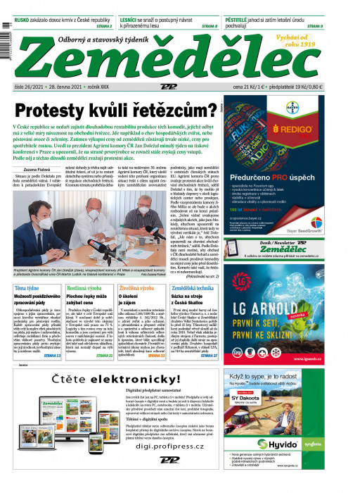 Obálka titulu Zemědělec - vydání č. 26/2021