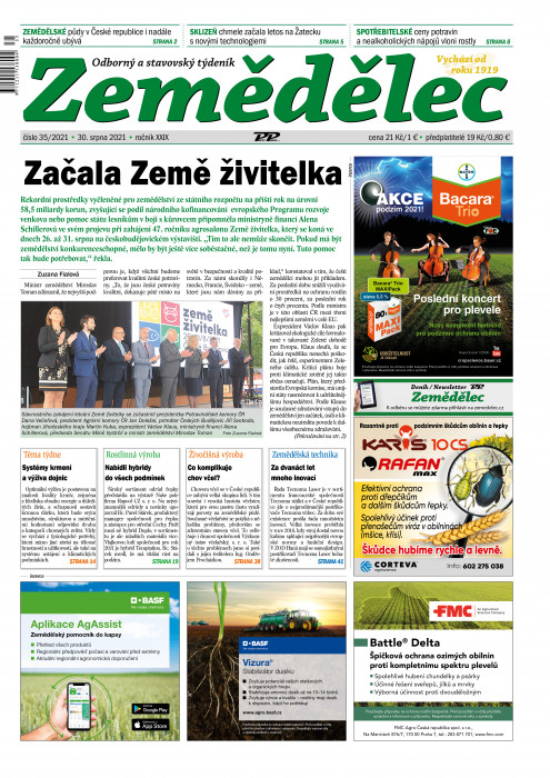 Obálka titulu Zemědělec - vydání č. 35/2021
