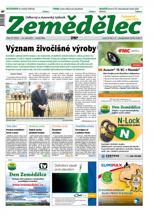 Obálka titulu Zemědělec - vydání č. 37/2021
