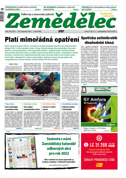 Obálka titulu Zemědělec - vydání č. 48/2021