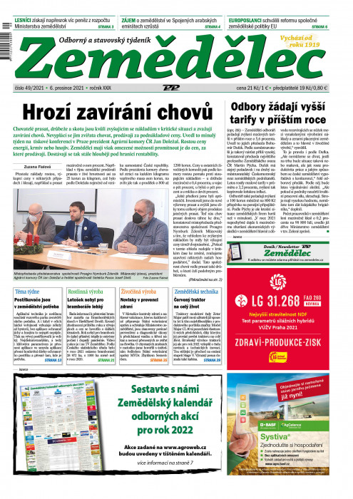 Obálka titulu Zemědělec - vydání č. 49/2021