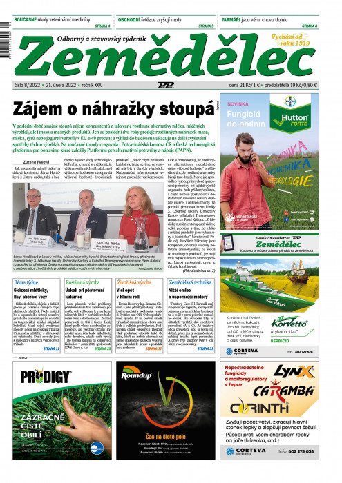 Obálka titulu Zemědělec - vydání č. 8/2022