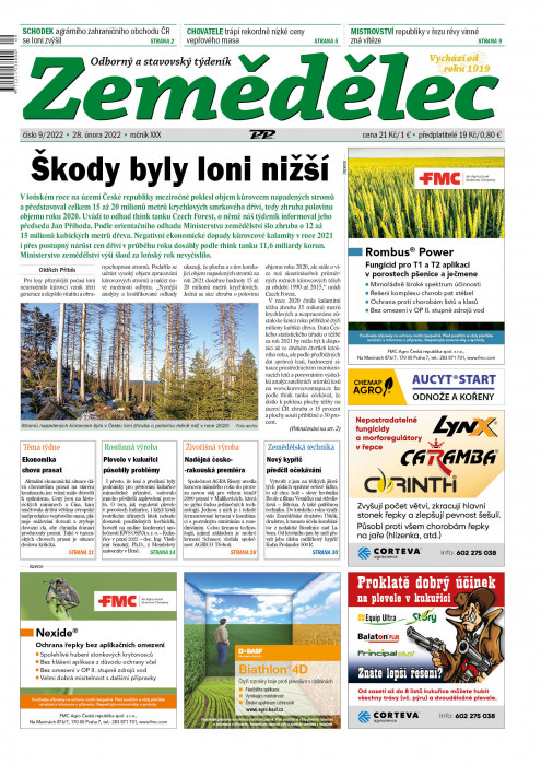 Obálka titulu Zemědělec - vydání č. 9/2022