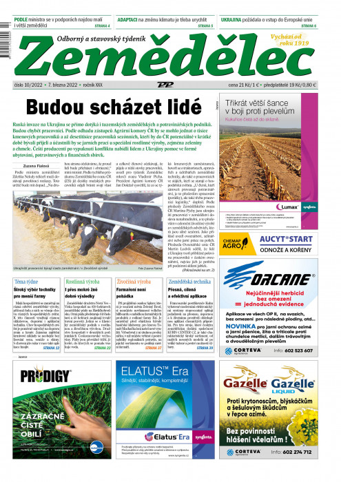 Obálka titulu Zemědělec - vydání č. 10/2022