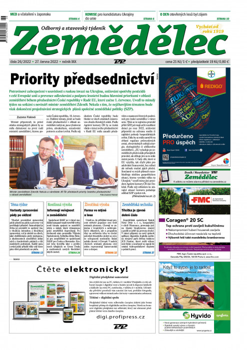 Obálka titulu Zemědělec - vydání č. 26/2022