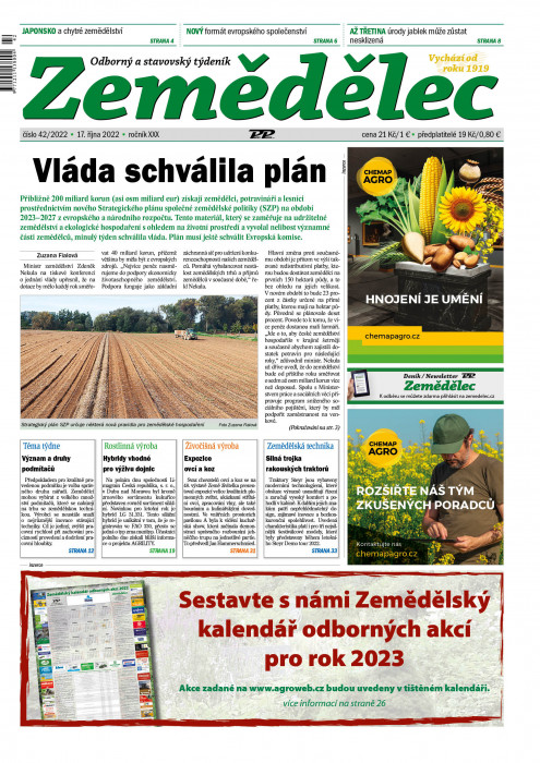 Obálka titulu Zemědělec - vydání č. 42/2022