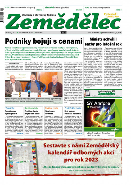 Obálka titulu Zemědělec - vydání č. 48/2022