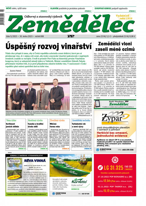 Obálka titulu Zemědělec - vydání č. 5/2023