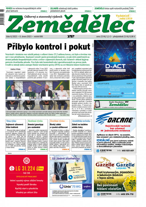 Obálka titulu Zemědělec - vydání č. 6/2023