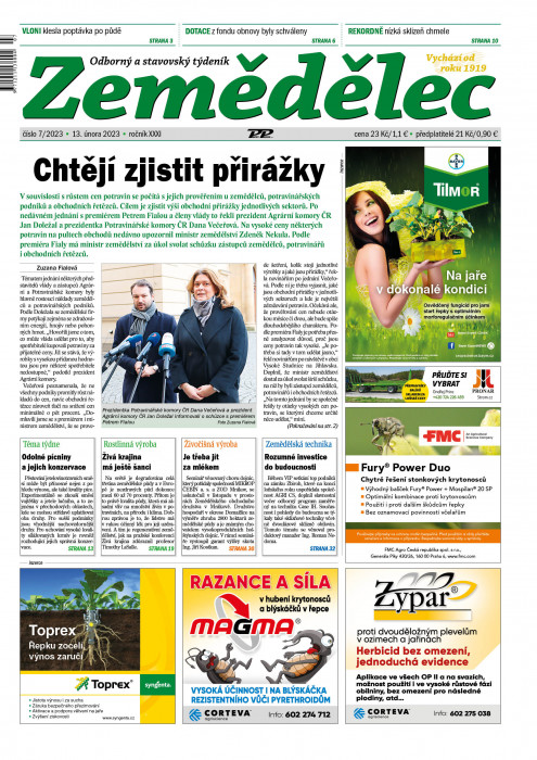 Obálka titulu Zemědělec - vydání č. 7/2023