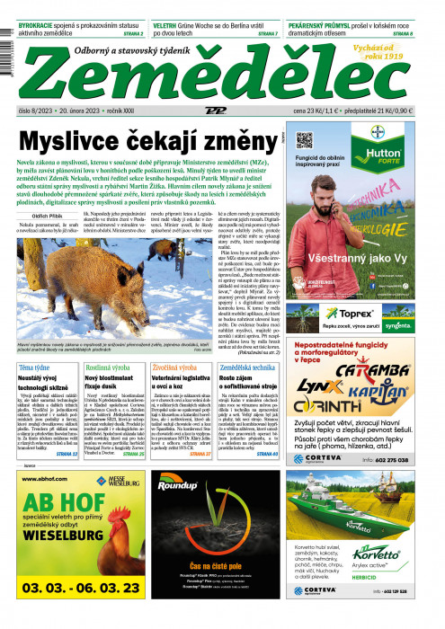 Obálka titulu Zemědělec - vydání č. 8/2023