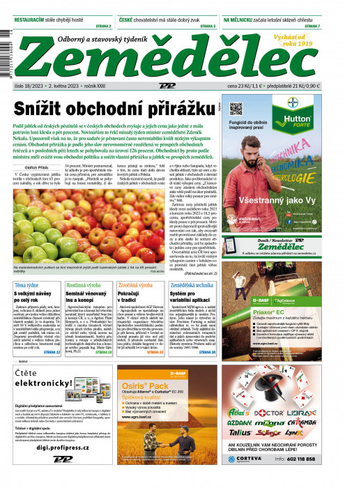 Obálka titulu Zemědělec - vydání č. 18/2023