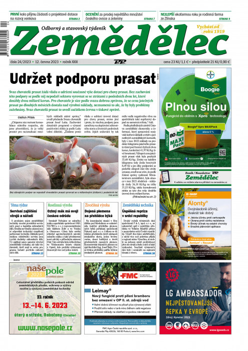 Obálka titulu Zemědělec - vydání č. 24/2023