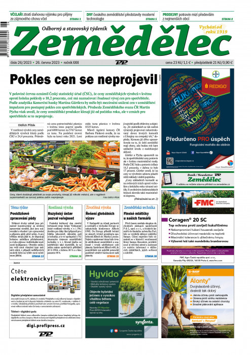 Obálka titulu Zemědělec - vydání č. 26/2023