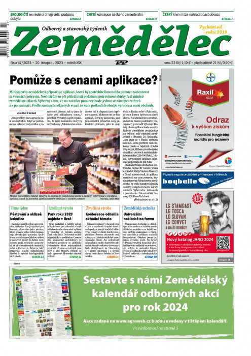 Obálka titulu Zemědělec - vydání č. 47/2023